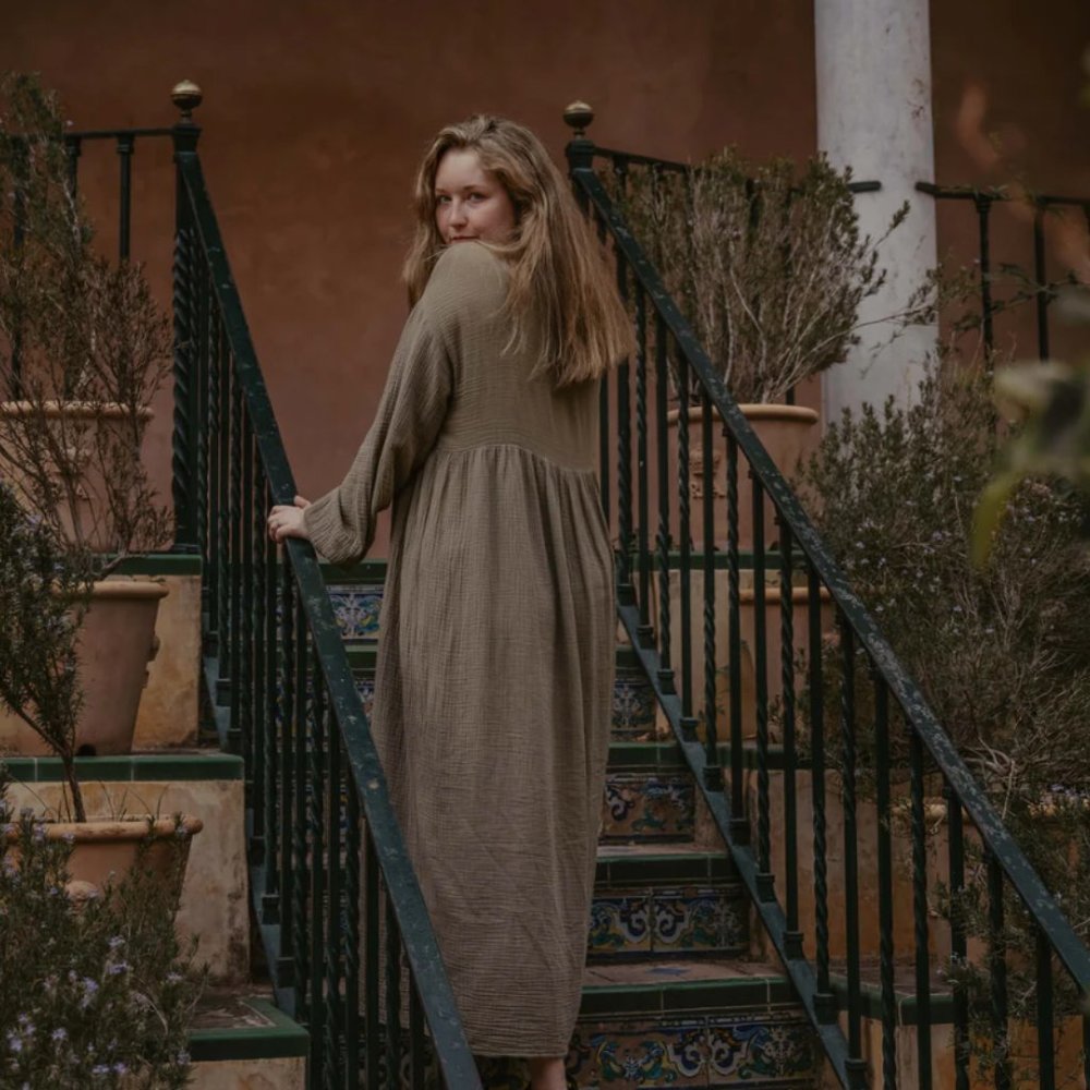 The Simple Folk - Meadow Dress, Maxi Length in Green, Size M